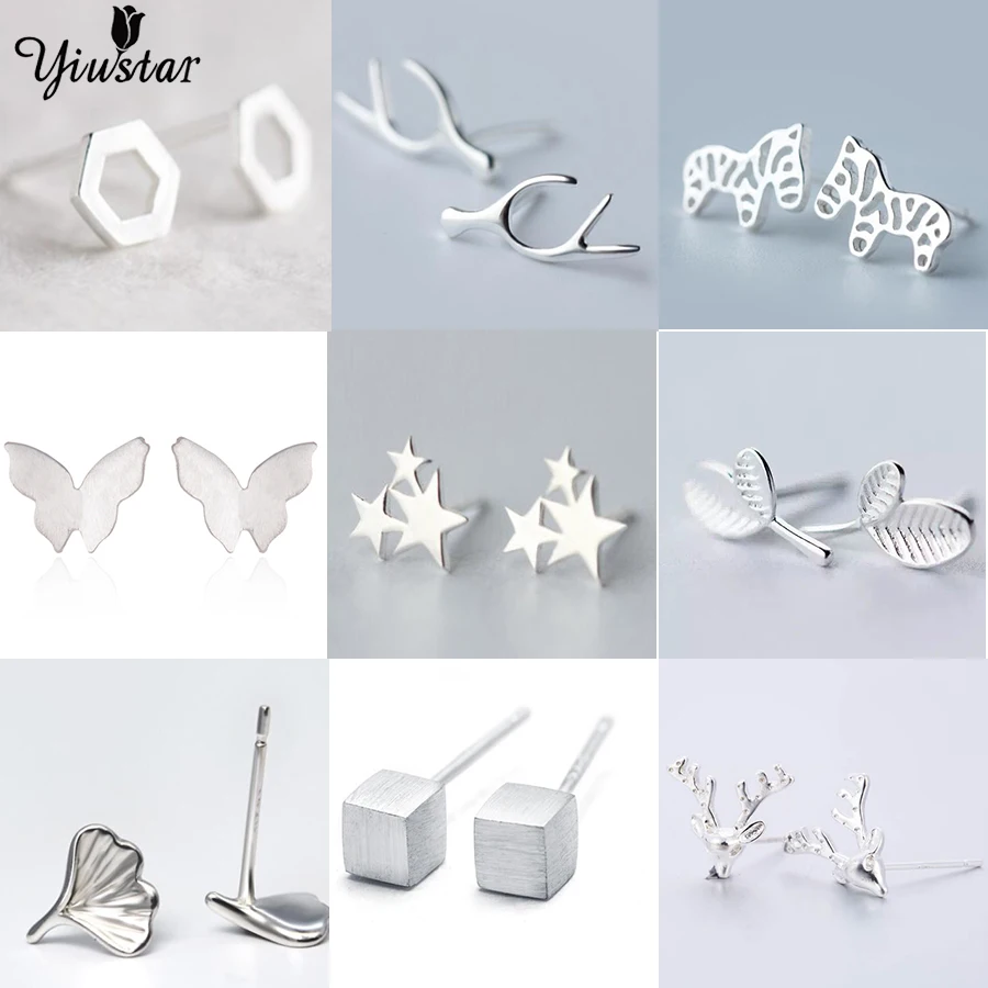 Yiustar простой очаровательный сплав из медного сплава сталь цвет красивые серьги