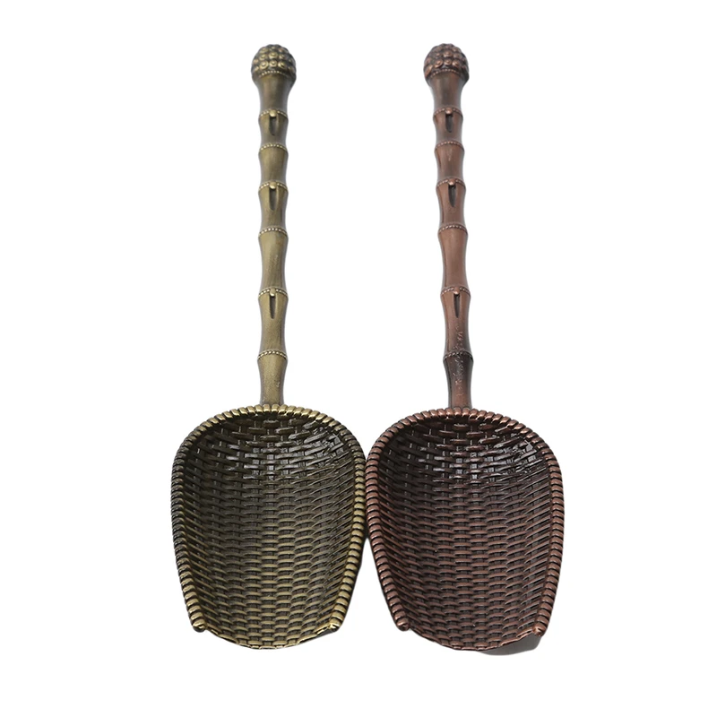 Китайские Кунг фу чайные аксессуары посуда Мини ложки Ретро медная чайная ложка