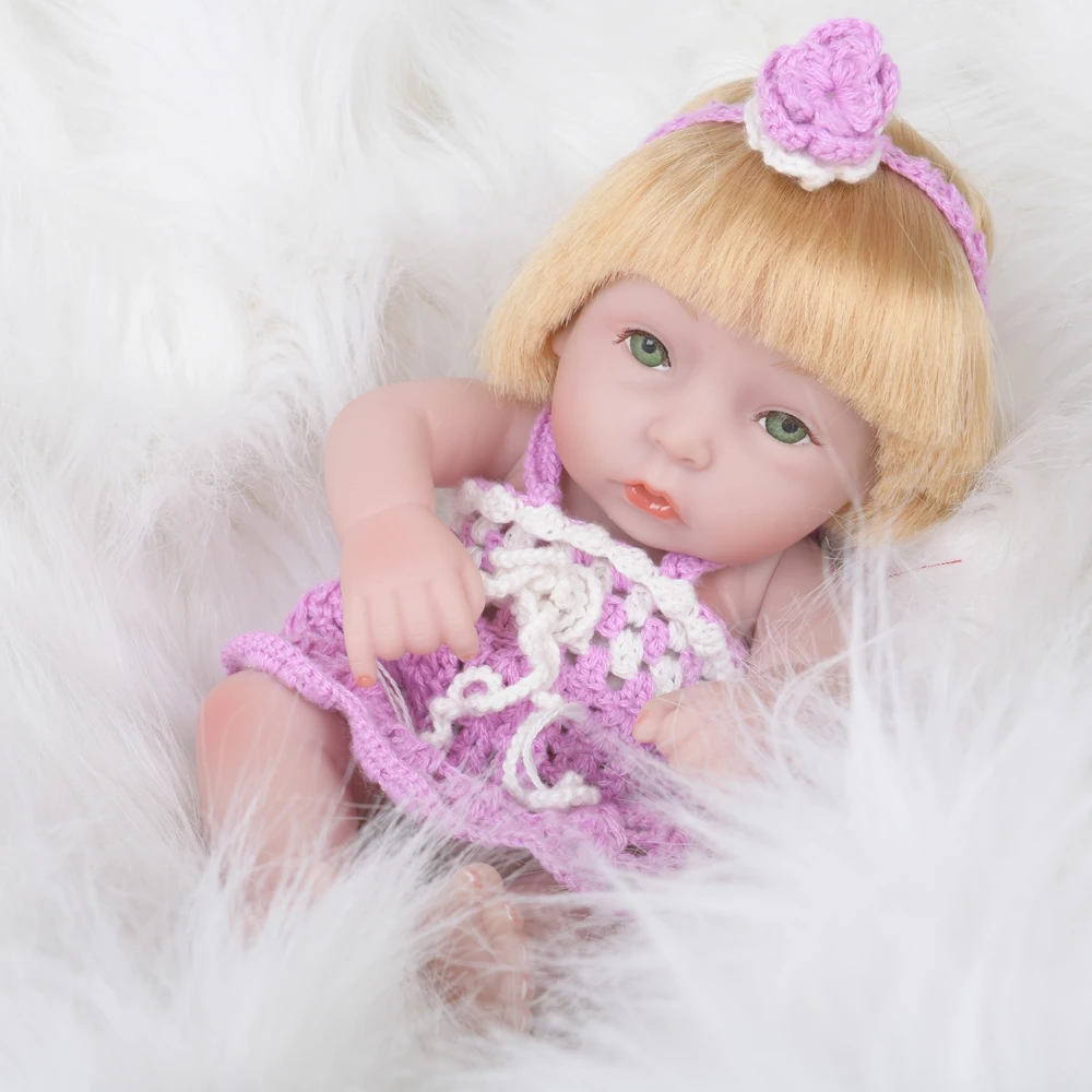 Модные куклы Bebe Reborn реалистичные мини 10 дюймов полностью виниловые силиконовые