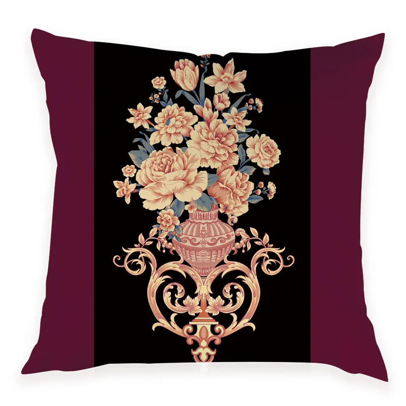 Персиковые наволочки в стиле ретро с цветочным узором для дивана кровати офиса