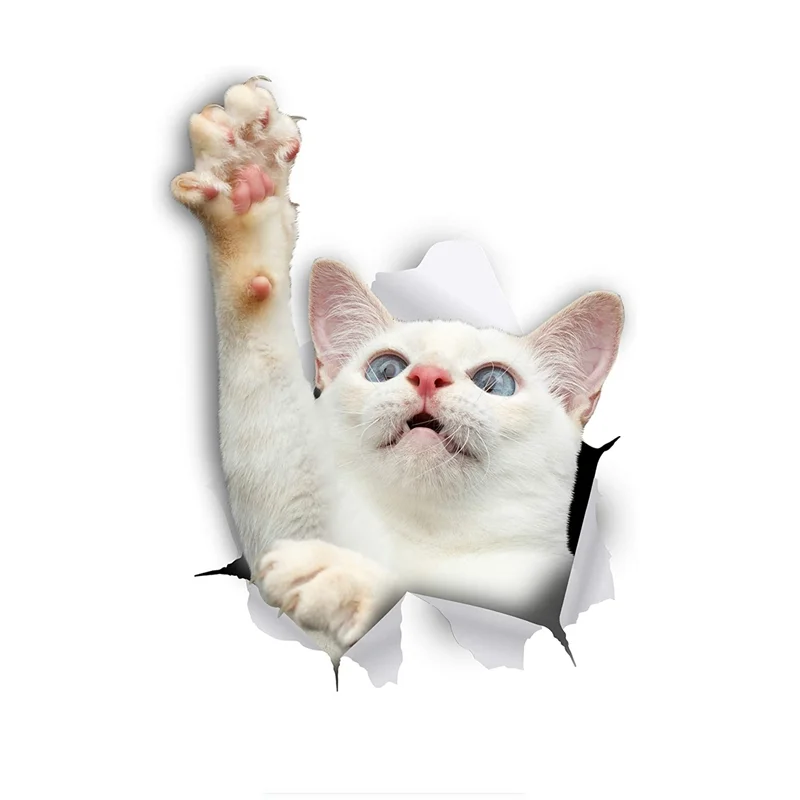 

Cute 3D Cat Stickers Hole View Vivid Cat PVC Car Stickers and Decals Home Wall Bathroom Toilet Stickers Car Styling Stickers