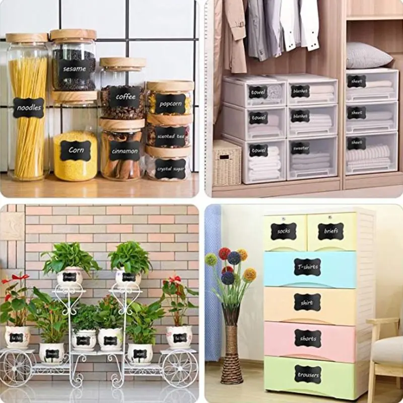 150pcs/roll Blank Chalkboard Labels Removable Sticker for Kitchen Canning Mason Spice Jars Gift Packaging