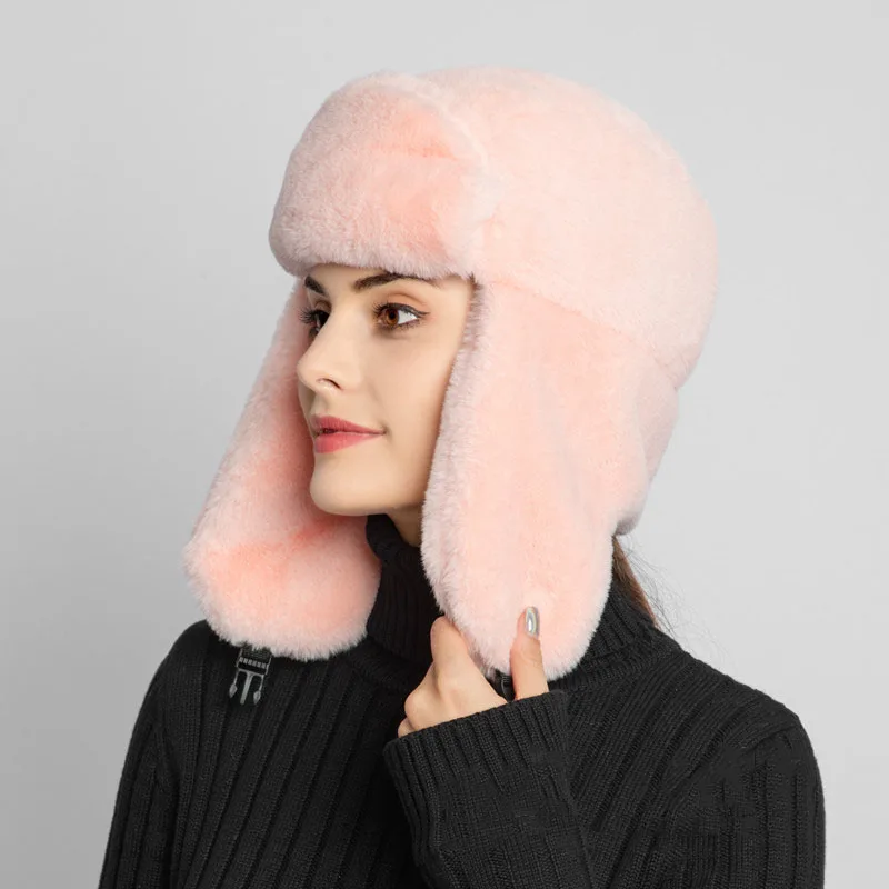 Супер теплые шапки бомберы для женщин 2019 зимние женские из искусственного меха