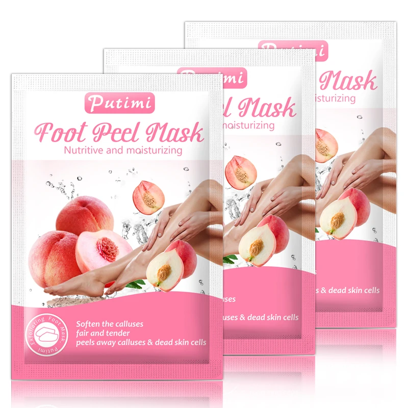 

PUTIMI 6Pairs Foot Peeling Mask Nutrition and Moisturizing Whitening Heel Peeling Foot Mask Foot Pedicure Socks Foot Skin Care