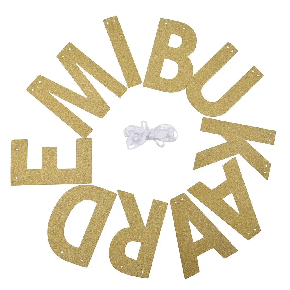 ИД Мубарак золотые буквы гирлянда флаг украшение для свадебной вечеринки баннер