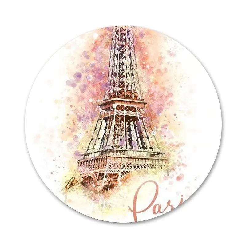Painting the Eiffel Tower Badge Brooch Pin Accessories For Clothes Backpack Decoration gift | Badges