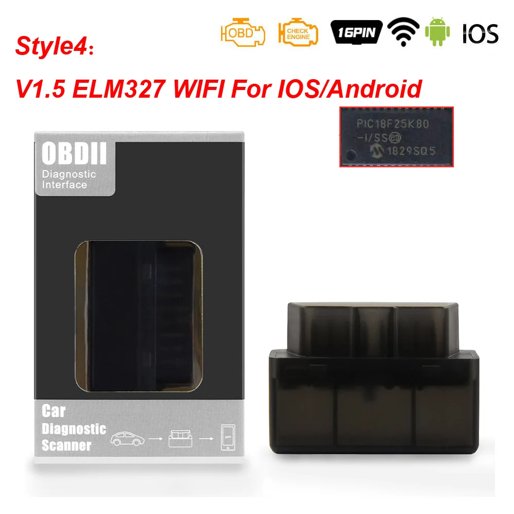 ELM 327 V1.5 PIC18F25K80 OBD2 wifi Bluetooth сканер OBD OBD2 автомобильный диагностический инструмент elm327 V1.5 odb2 сканер для Android/IOS - Цвет: WIFI 4