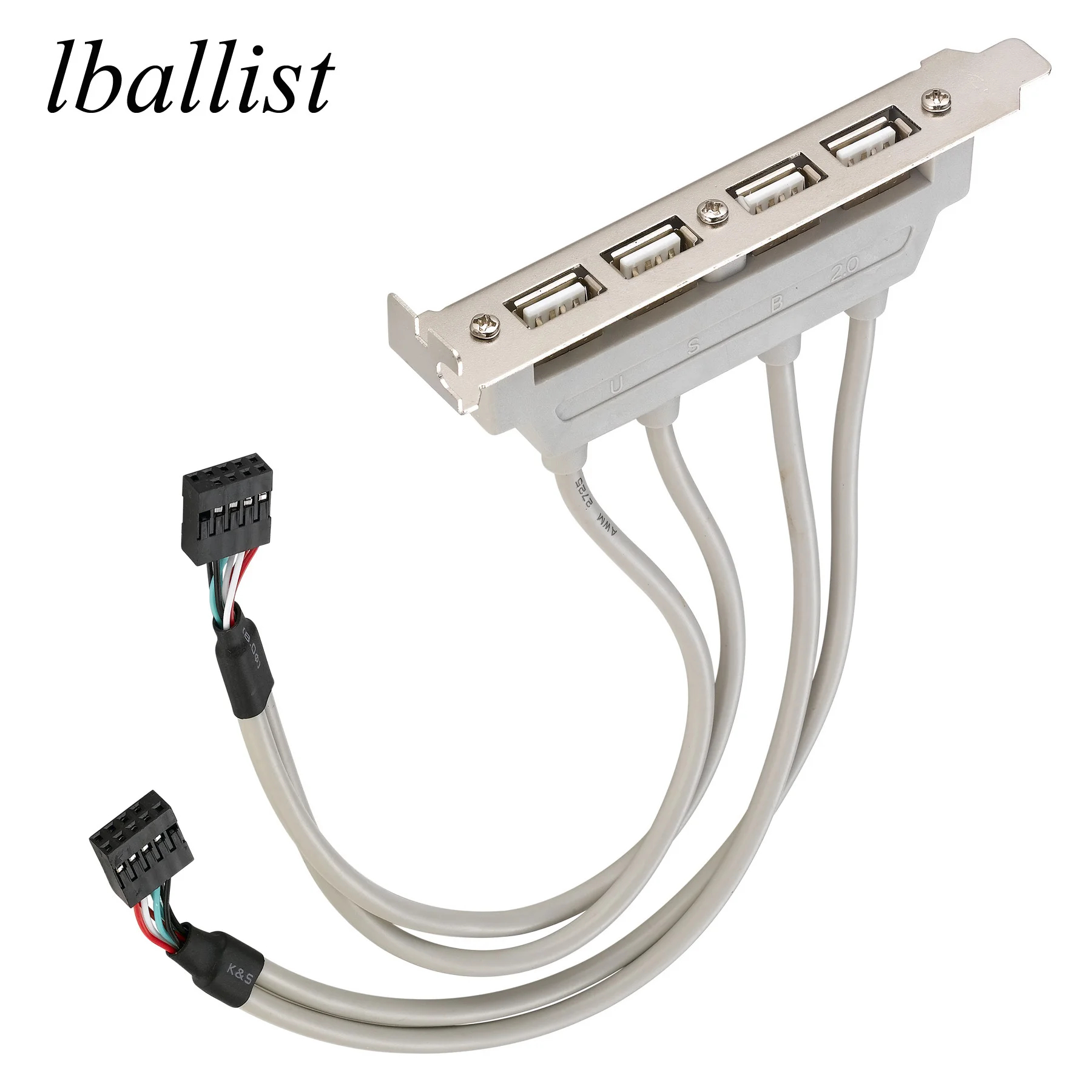 Lballist двойной 9-контактный разъем на 4 порта USB 2 0 гнездовой кабель задняя панель PCI