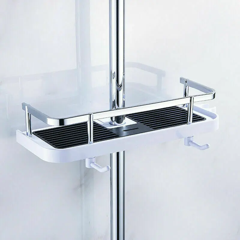 

Bathroom Shelf Shampoo Tray Stand No Drilling Floating Shelf Wall Shower Storage Holder Rack Organizer Household Item