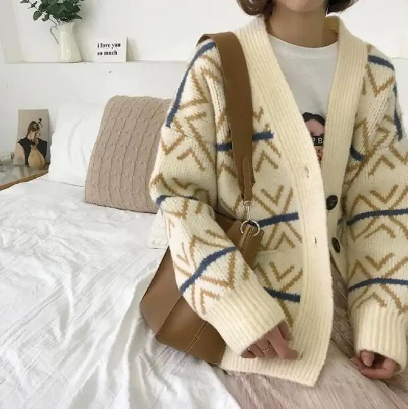 

Fashion Cardigan Women Autumn Sweet and Cute Single-Breasted Soft Ladies Knitted Jacket Versatile Simple Women Clothing Jac