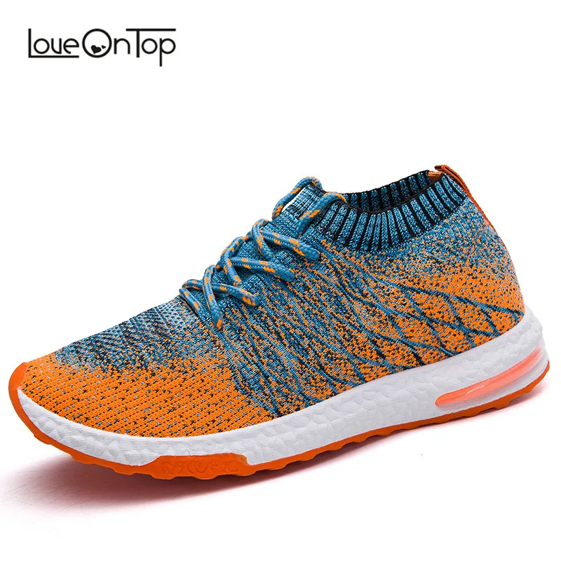 2019 летние мужские трикотажные дышащие кроссовки из сетки повседневная обувь