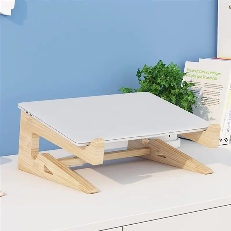 

1Pc Laptop Stand Wooden Laptop Rack Notebook Computer Heighten Rack Bracket