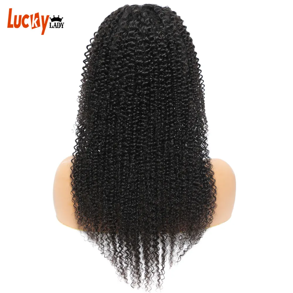 

Brazilian Kinky Curly Wig Human Hair Wigs for Women 4x4 Lace Closure Wig Remy Curly Human Hair Wig Lucky Lady Fast Delivery Wig