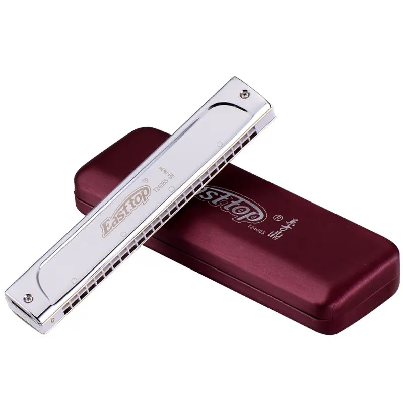 

Easttop Harmonica Tremolo 24 Holes A B C D E F G C# D# G# F# A# Mouth Ogan Musical Instrument Beginner's and Professional perfo