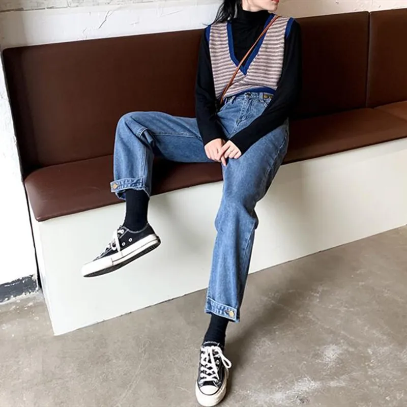 

NEW Woman Jeans High Waist Clothes Wide Leg Denim Clothing Blue Streetwear Vintage Quality Fall Fashion Harajuku Straight Pants