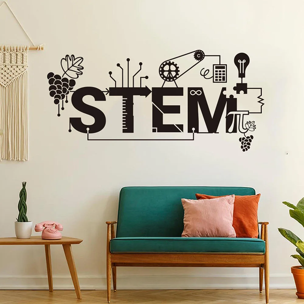 Наклейка на стену Science Stem школьный класс научная лаборатория интерьерный декор