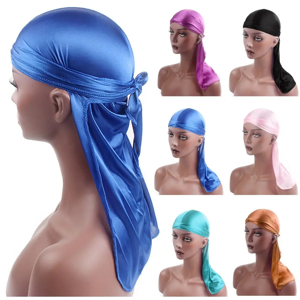 

Fashion Pre-Tied Chemo Cap Cancer Head Scarf Headwrap Silk Durag Bandana Turban Hijab Pirate Hat