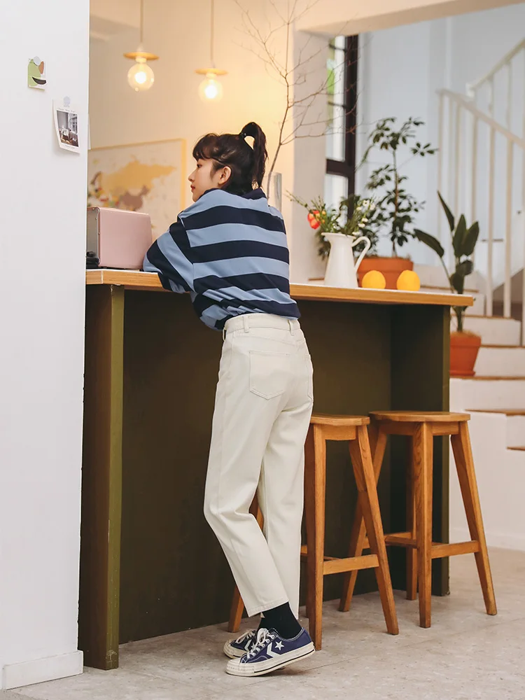 

2020 fleece Korean version loose high waist slim straight leg pants wide leg pants women send belt autumn and winter