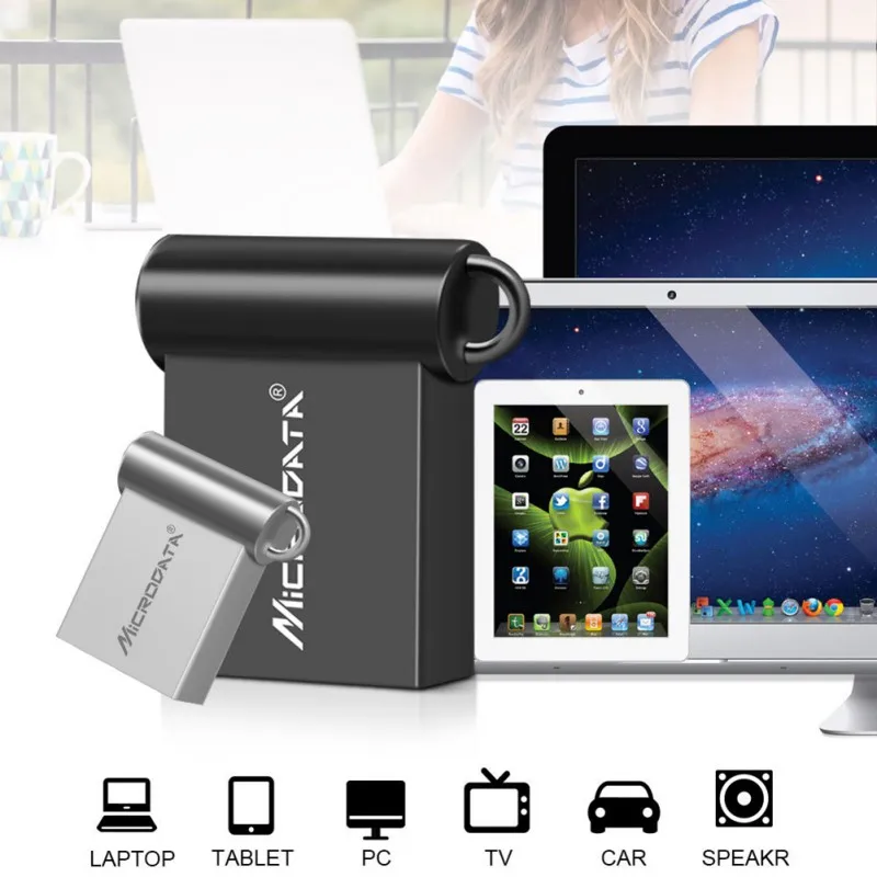 Автомобильный USB флэш-накопитель 64 г 32 16 8 4 USB2.0 металлическая карта памяти