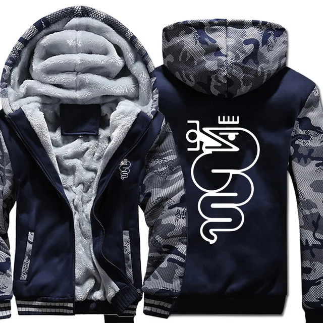 Alfa Romeo толстовки зимняя камуфляжная куртка с рукавами Мужская Утепленная