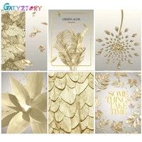 gatyztory 60x75cm diy painting by numbers golden leaf coloring zero basis handpainted oil painting home decor unique gift