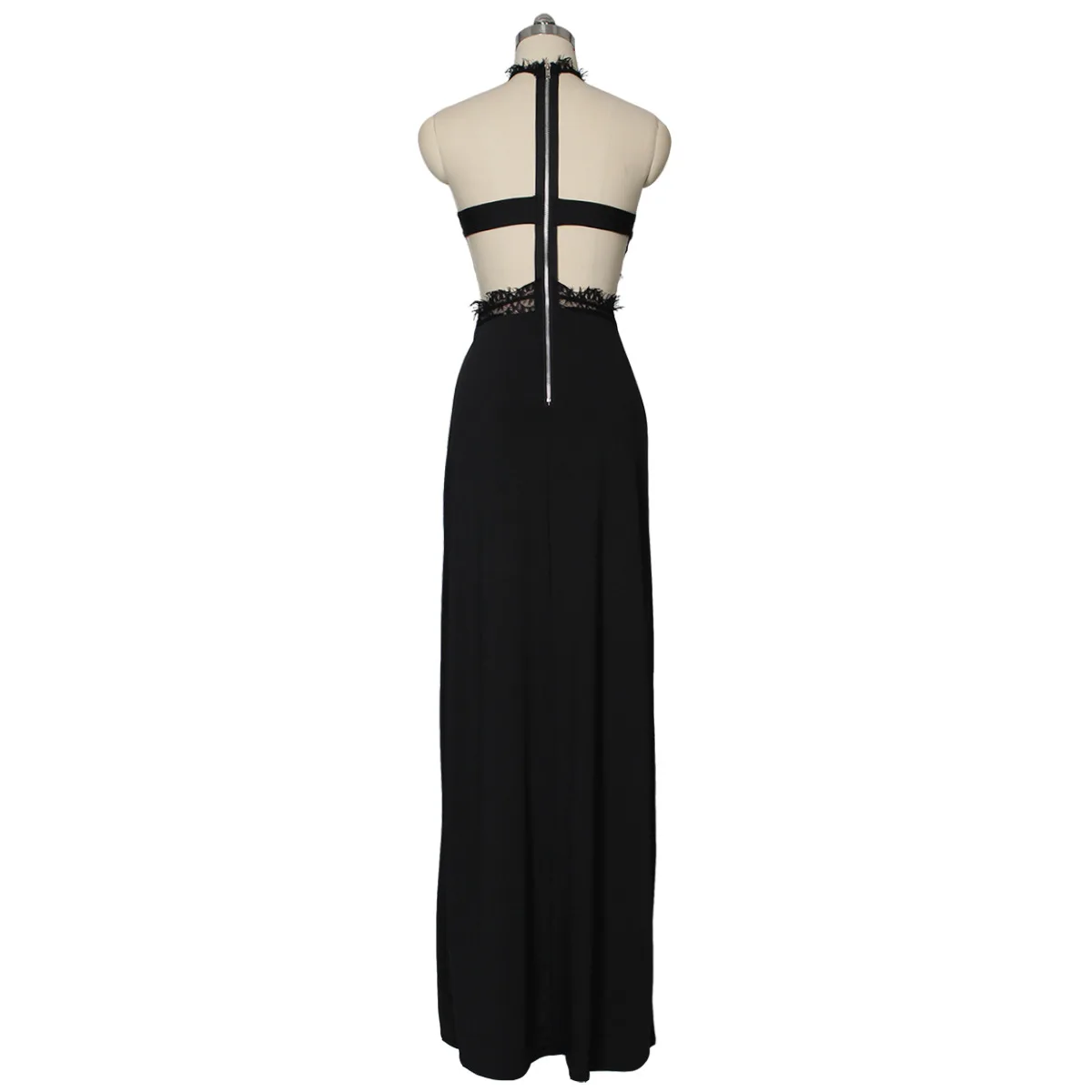 

Plus Size Women 2020 Summer Sundress Lace Perspective Halter Kaftan Vestido Casual Print Long Dress