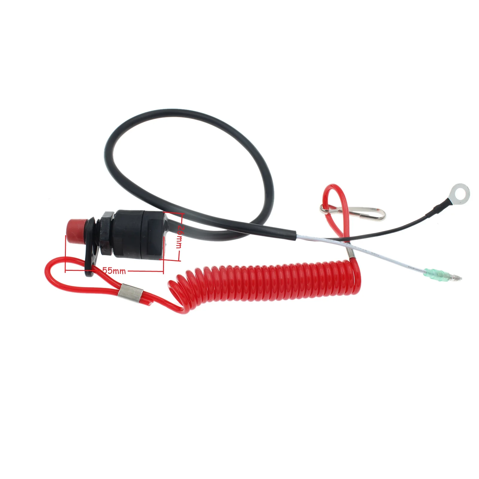 

Новый подвесной выключатель зажигания лодочного мотора аварийный черный выключатель пламени с ремешком безопасности для мотоциклетных аксессуаров