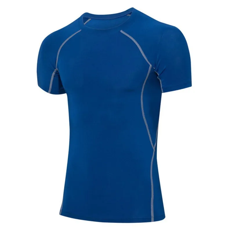

Male T-shirt Sports Tops Fitness Top Gym Training Running Shirt Gym Rashgard Quick-drying Breathable Bottoming Round Collar