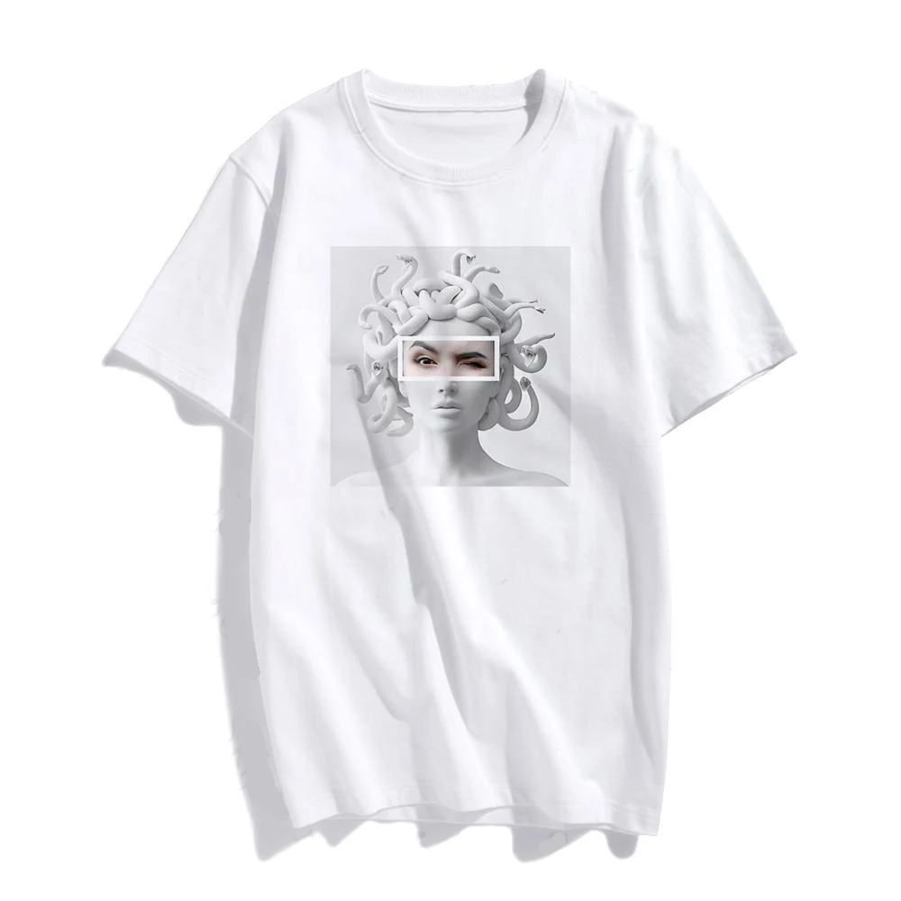 Harajuku Tshirt Women Kawaii Aesthetic Gothic Tee Shirts Vintage Sculpture Art T-Shirt Femme Short Sleeve Shirt Streetwear Tops | Женская