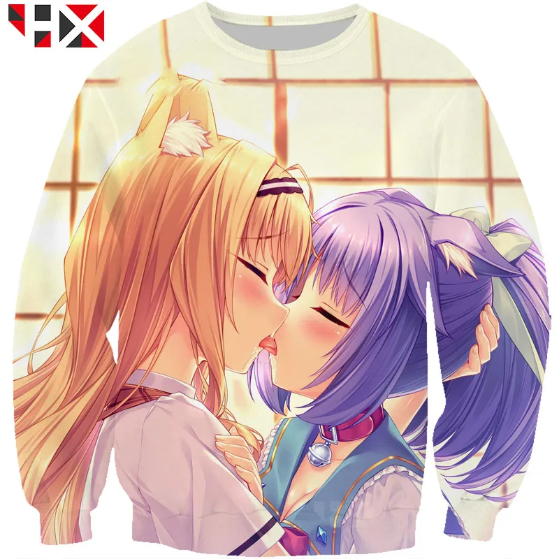 Новинка лета 2021 Модный свитшот в стиле аниме некопара шоколад ваниль милый для