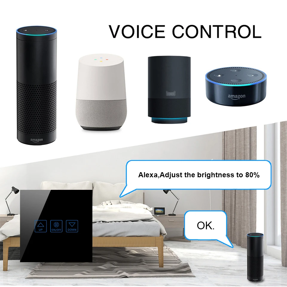 ACCKIP WiFi диммер умный светильник сенсорный выключатель совместим с Alexa Google Home