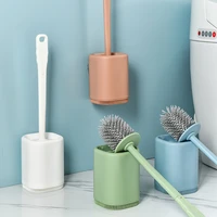 toilet brush wall mounted silicone toilet brush punch free bathroom ws brush set long handle no dead angle cleaning brush