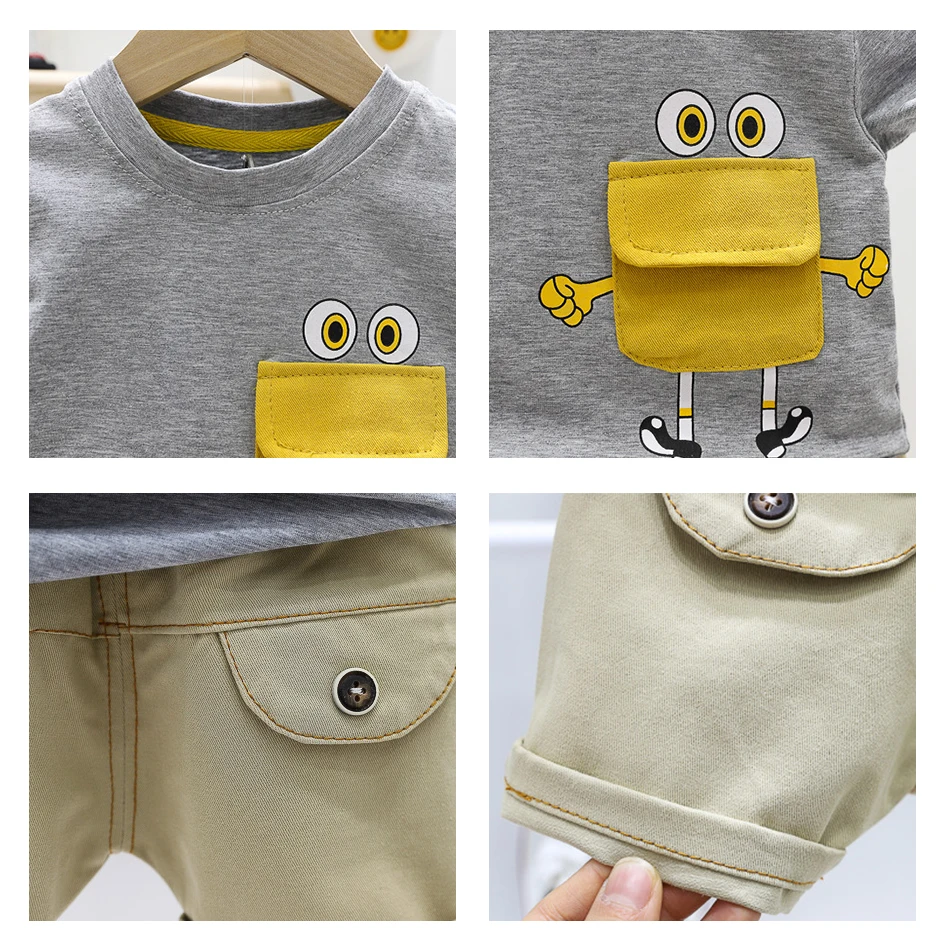 Детская одежда для маленьких девочек костюм с коротким рукавом новинка 2020 милый