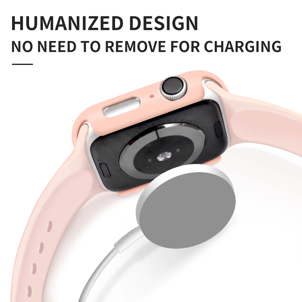 Glass+Case For Apple Watch Series 6 5 4321 SE 44mm 40mm Accessories on Smartwatch iWatch 42mm 38mm bumper Screen Protector+cover