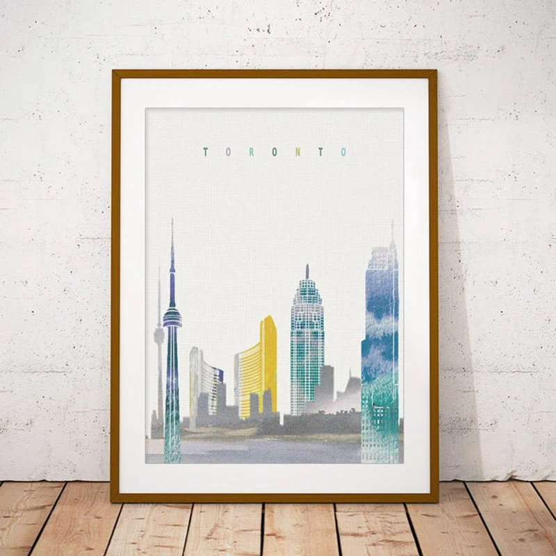 2018 Торонто печать Skyline искусство холст живопись Современная стена картина плакат