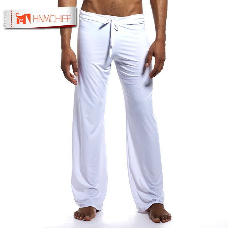 HNMCHIEF Мужская шелковая атласная пижама Мужские штаны для отдыха модные