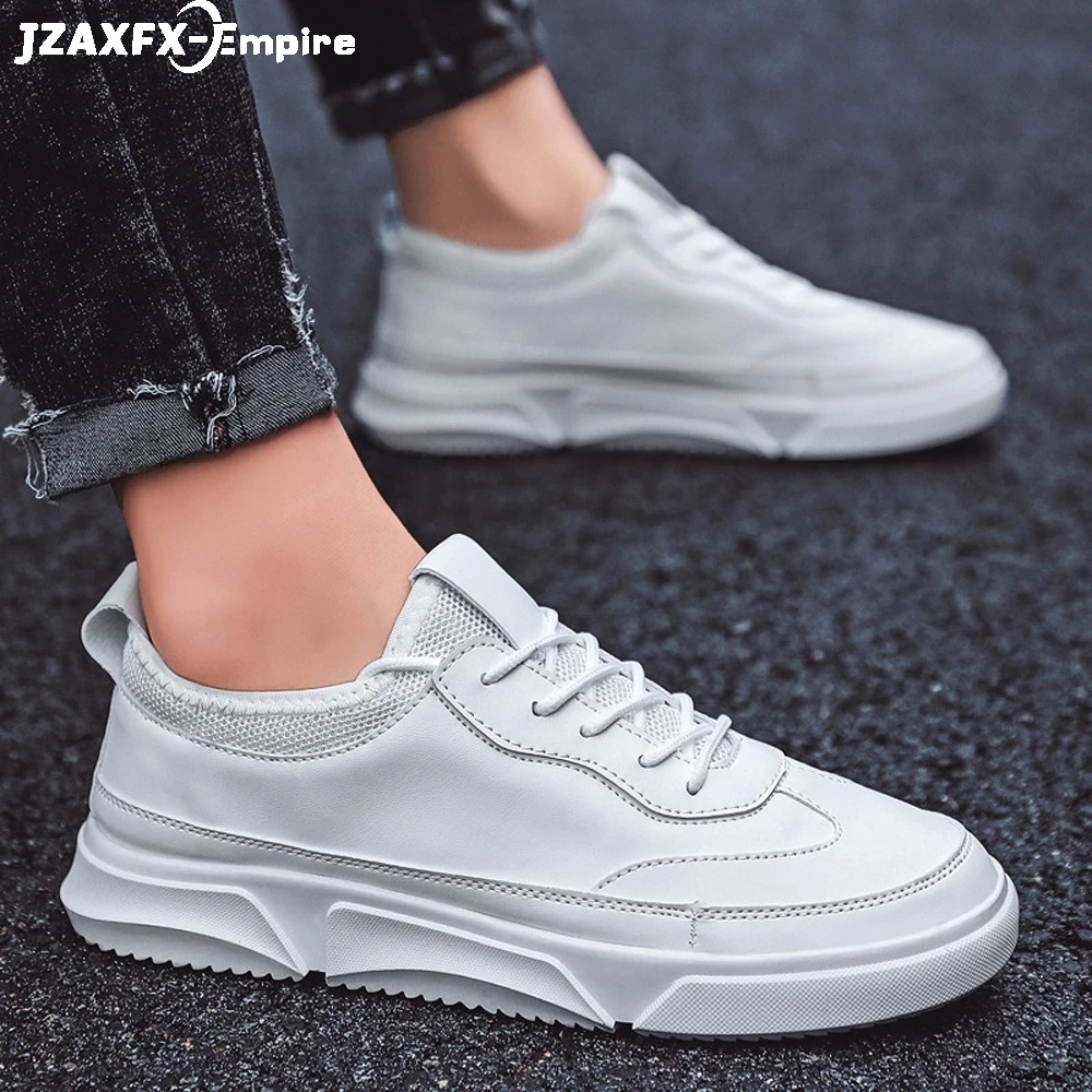

Men White Shoes Lace-up Comfortable Flats Shoes For Male High Quality Sneaker For Men zapatos de hombre mens shoes casual