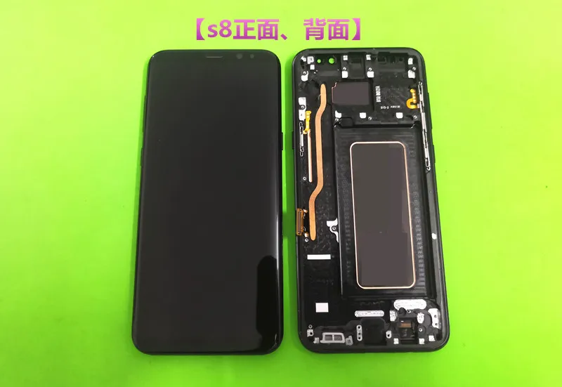 Samsung-pantalla t&aacute;ctil LCD con marco para tel&eacute;fono m&oacute;vil inteligente, marco de montaje adhesivo con marco de SM-G950F G950U, S8 Plus, G955F, G955U, color rojo, Original-4