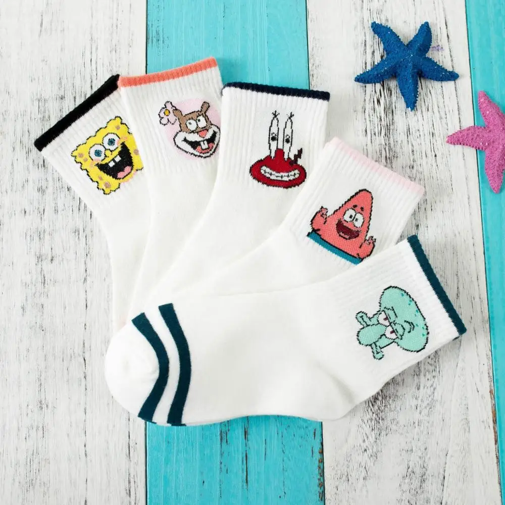 Модные милые короткие носки женские Харадзюку с героями мультфильмов рисунком