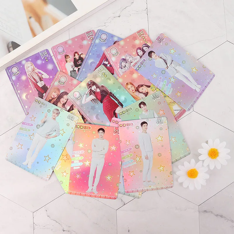 8/10 шт./компл. BTS EXO Фотокарта Kpop Прозрачный Карты женские группе Star DIY Бумага карта с фотографией