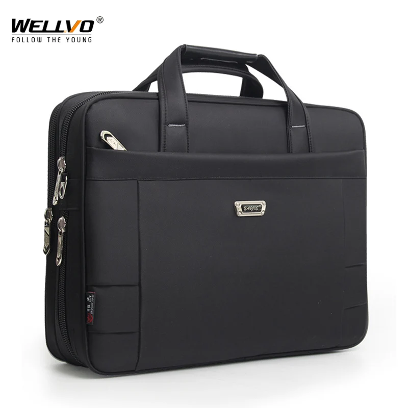 

Men Casual Briefcase Male Waterproof Oxford Laptop Bags Business Travel Handbag Documents Storage Bag Solid Shoulder Bag XA913ZC