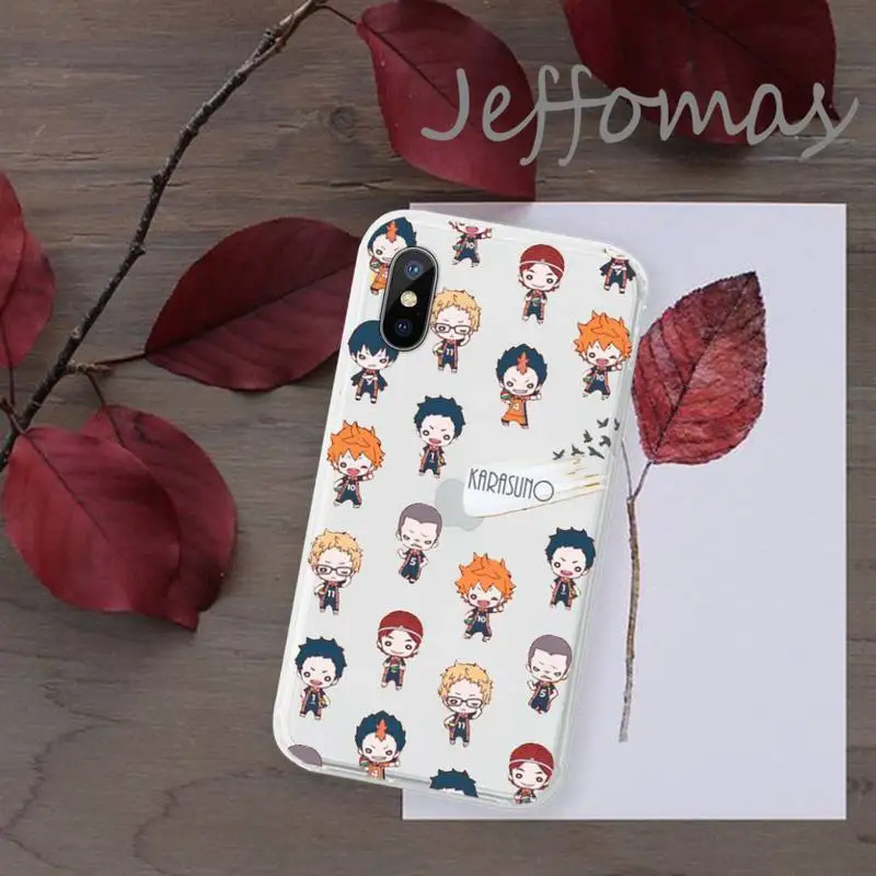 

Cute Japan Anime Oya Haikyuu Clear Phone Case Transparent for iPhone 11 12 mini pro XS MAX 8 7 6 6S Plus X 5S SE 2020 XR