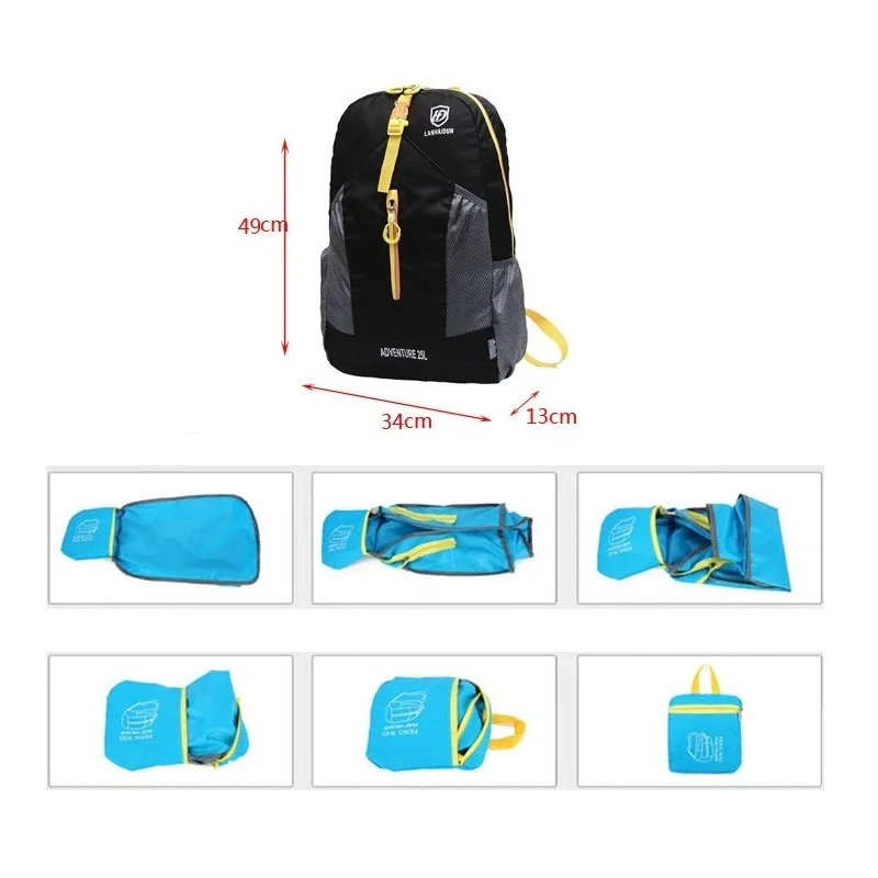 25L складной рюкзак портативные сумки ультралегкие яркие для женщин тренажерного