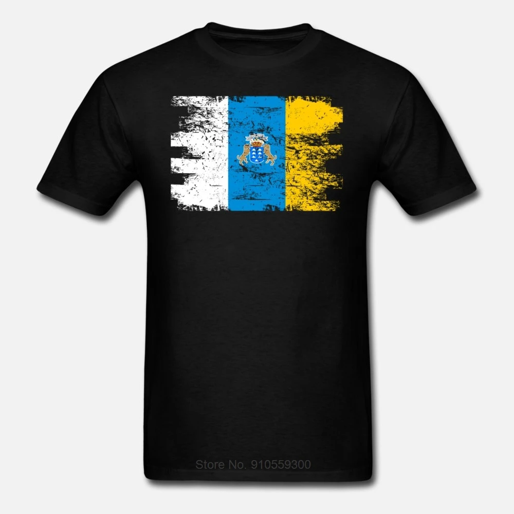 

Men t shirt Canary Islands Shirt Gift Country Flag Patriotic Travel Africa Light tshirts