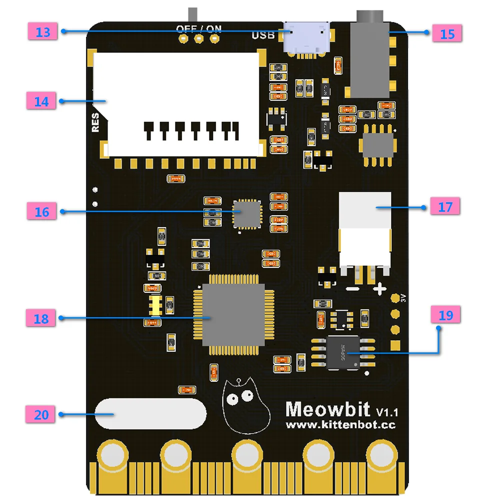 Meowbit kittenbot и оригинальная LiPo батарея для Meowbit kittenbot, 3,7 V 450mAh