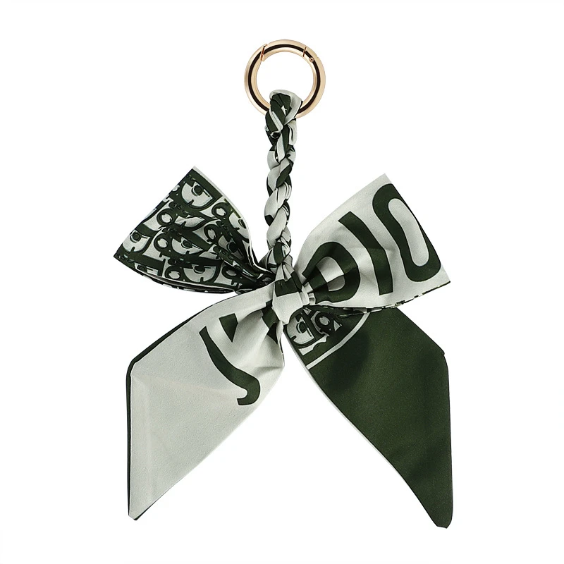

High Quality Fashion Ribbon Keychain Bow Exquisite Weaving Keyring Handmade Fashion Lady Bag Charm Jewelry Pendant Key Chains