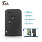 Смарт-карта Dandkey, 3 кнопки, 433 МГц, чип ID46 PCF7947 для Renault Megane 2 3 Scenic Clio Logan 2003-2008