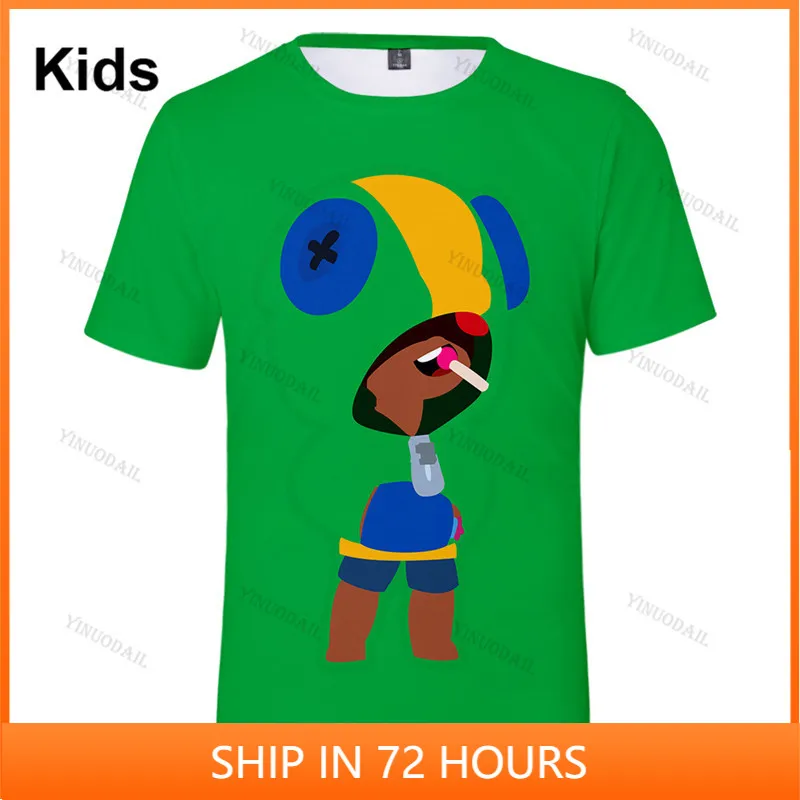 

Nita Colt 8 To 19 Years Kids Shirt Cartoon Tops Teen Clothes POCO Shelly Shooter Game Leon 3D Printed T-shirt Boys Girls