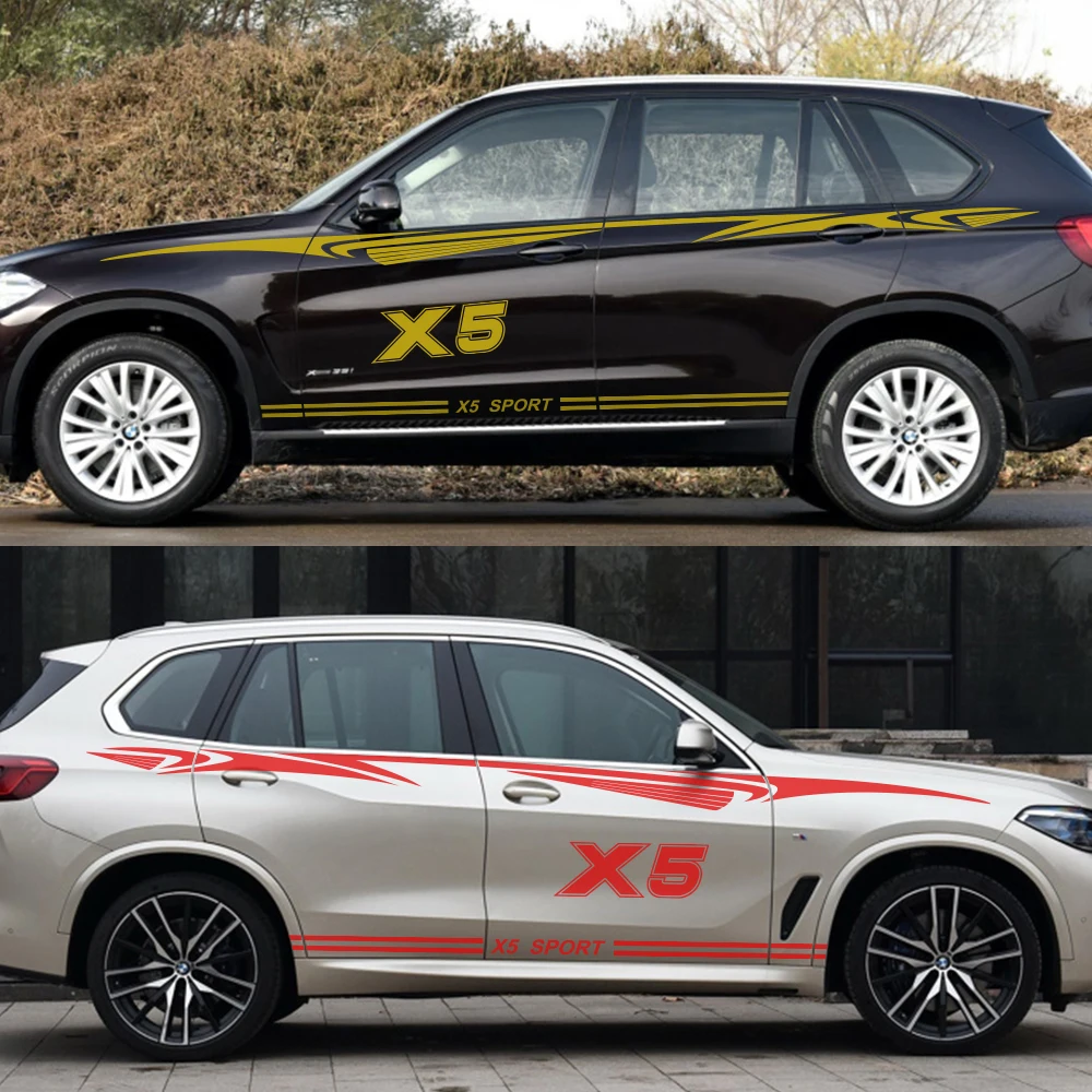 Длинные боковые Стикеры для двери автомобиля 2 шт. стильная виниловая пленка