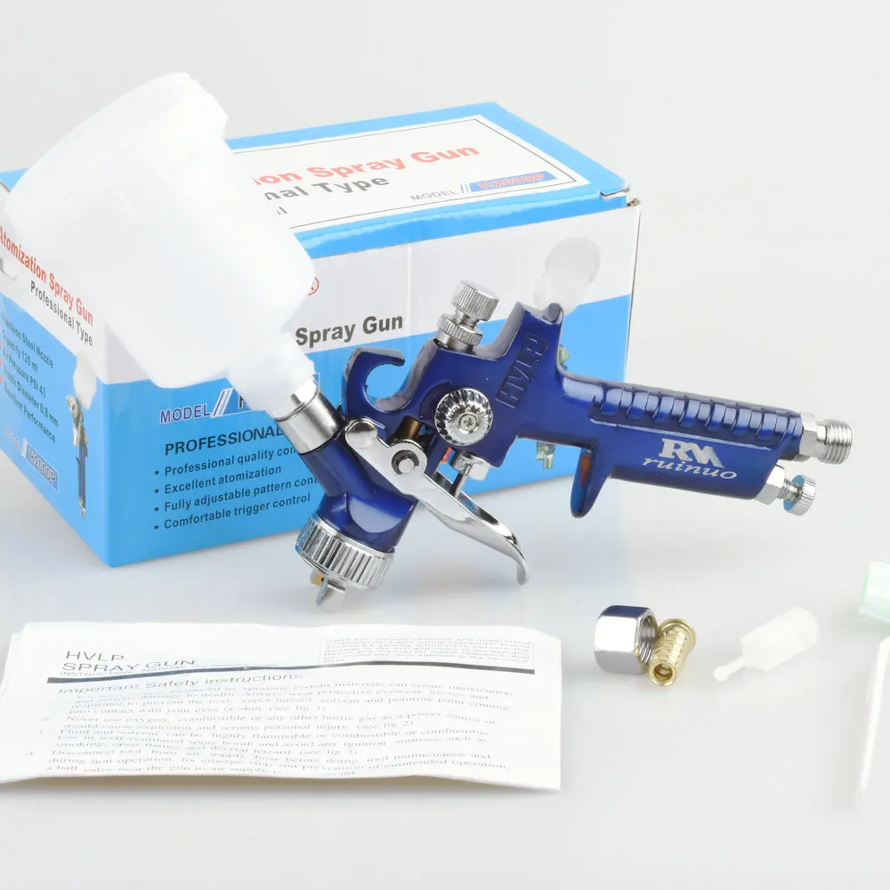 

RN RUINUO1.0mm Nozzle H-2000 Professional HVLP Spray Gun Mini Air Paint Spray Guns Airbrush For Painting Car Aerograph
